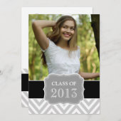 INVITATION CLASSE DIPLÔMÉE DE CHEVRON NOIR GRAY 2013 (Devant / Derrière)