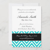 INVITATION CLASSE DIPLÔMÉE DE L'AQUA TURQUOISE CHEVRON 2013 (Dos)