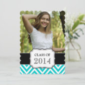 INVITATION CLASSE DIPLÔMÉE DE L'AQUA TURQUOISE CHEVRON 2014 (Debout devant)