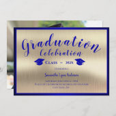 Invitation Classe d'or bleu moderne de 2024 (Devant / Derrière)