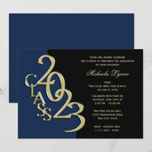 Invitation Classe d'or de 2e année 2023 avec option Couleur