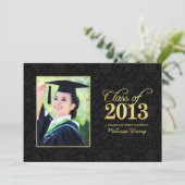 Invitation Classe d'or et de damas noirs élégants de 2013 (Debout devant)