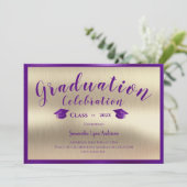 Invitation Classe d'or violet moderne de 2024 (Debout devant)