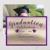 Invitation Classe d'or violet moderne de 2024 (Devant / Derrière)