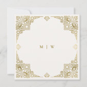 Invitation Classé Elegant Glam Gold Art Déco Mariage (Dos)