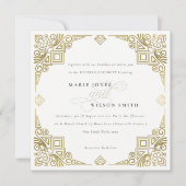 Invitation Classé Elegant Glam Gold Art Déco Mariage (Devant)