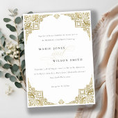 Invitation Classé Elegant Glam Gold Art Déco Mariage