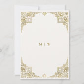Invitation Classé Elegant Gold Art Déco Fiançailles (Dos)