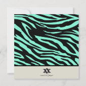 Invitation Classe Elégant Mint & Black Zebra Stripes de 2014 (Dos)