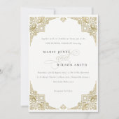 Invitation Classé Elegant Or Art Déco Ornate Vow Renewal (Devant)