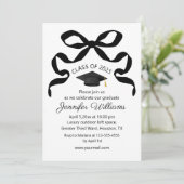 Invitation classe élégante black bow graduation party de 2025 (Debout devant)