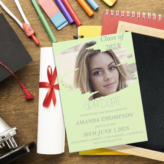 Invitation Classe Élégante De 2025 Grad Photo Party
