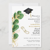 Invitation Classe élégante de 2025 Photo Greenery Graduation (Devant)
