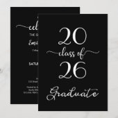 Invitation Classe Élégante De 2026 Fête de Remise des Diplôme (Devant / Derrière)