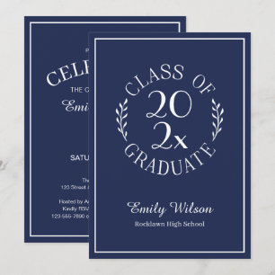 Invitation Classe Élégante De 2026 Fête de Remise des Diplôme