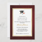 Invitation Classe élégante de rouge foncé et d'or de (Dos)