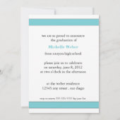 Invitation Classe encadrée de diplômés Invitation-turquoise (Dos)