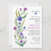 Invitation Classe fleur sauvage Aquarelle De 2025 graduation (Devant)