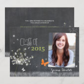 Invitation Classe florale Chalkboard de 2015 (Devant / Derrière)