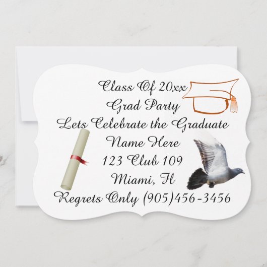 Invitation Classe Grad Fancy Doses Paix Personnaliser le nom (Devant)