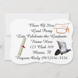 Invitation Classe Grad Fancy Doses Paix Personnaliser le nom