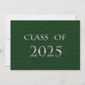 Invitation Classe Green & Silver de 2025 Graduation Party (Devant)