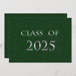 Invitation Classe Green & Silver de 2025 Graduation Party