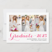 Invitation Classe Hot Rose de 2024 Collage de photos (Devant)