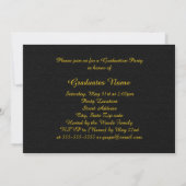 Invitation Classe Jaune et Noir de 2025 Graduation Party (Dos)