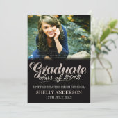 Invitation Classe licenciée de l'invitation 2012 noir moderne (Debout devant)