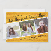 Invitation Classe manuscrite de 2019 | 3 Photos Rustiques (Devant)