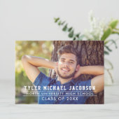 Invitation Classe marine moderne de 2025 Photo Graduation Par (Debout devant)