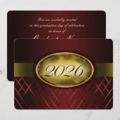 Invitation Classe Marron et Or 2026 (Devant / Derrière)