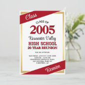 Invitation Classe Mascotte or rouge Réunion (Debout devant)