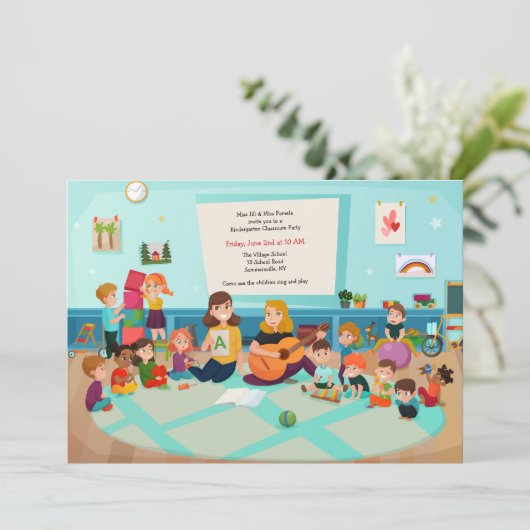 Invitation Classe maternelle (Debout devant)