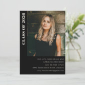 Invitation Classe moderne 2023 Black Photo Graduation Party (Debout devant)