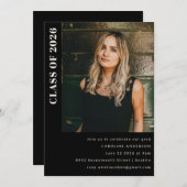 Invitation Classe moderne 2023 Black Photo Graduation Party (Devant / Derrière)
