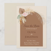 Invitation Classe Moderne Boho Rustique Beige Brown Enregistr (Devant / Derrière)