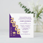 Invitation Classe moderne de 2022 Gold Purple Graduation Part (Debout devant)