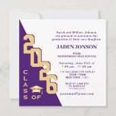 Invitation Classe moderne de 2022 Gold Purple Graduation Part (Devant)