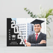 Invitation Classe moderne de 2023 Grad PHOTO Grad Graduation  (Debout devant)
