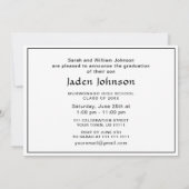 Invitation Classe moderne de 2023 Grad PHOTO Grad Graduation  (Dos)