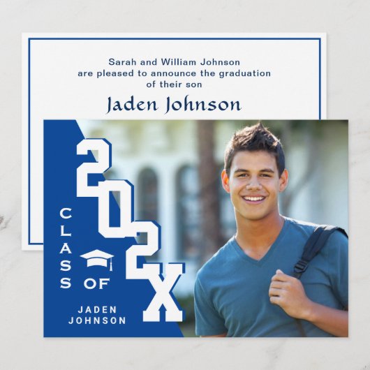 Invitation Classe moderne de 2023 Grad PHOTO Grad Graduation (Devant / Derrière)