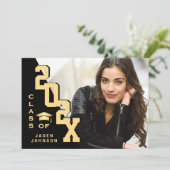 Invitation Classe moderne de 2023 Grad PHOTO Grad Graduation  (Debout devant)