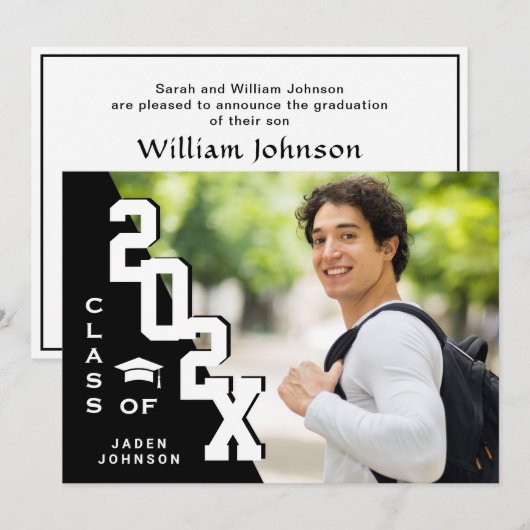 Invitation Classe moderne de 2023 Grad PHOTO Grad Graduation (Devant / Derrière)