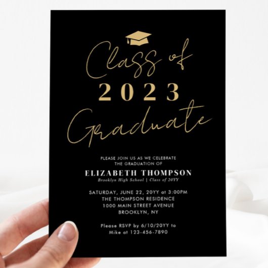Invitation Classe moderne de 2023 Graduate Graduate Graduatio
