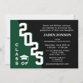 Invitation Classe moderne de 2023 Green Black Graduation Part (Devant)