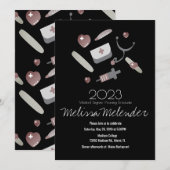 Invitation Classe moderne de 2023 Médicale Nurse Graduate Par (Devant / Derrière)