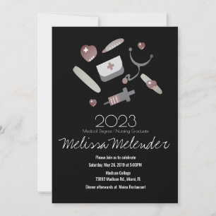 Invitation Classe moderne de 2023 Médicale Nurse Graduate Par