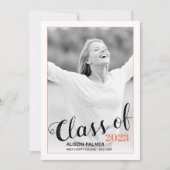 Invitation Classe moderne de 2023 script corail frontière pho (Devant)